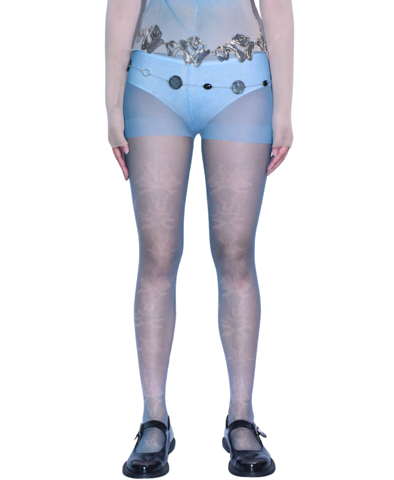 Blue Thorn Patterned Tights